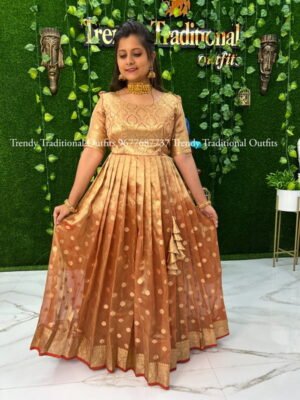 Silk Golden Peach Butties Gown
