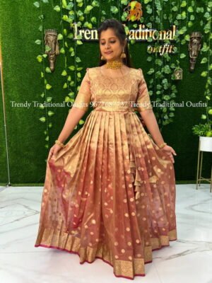 Silk Golden Pink Butties Gown