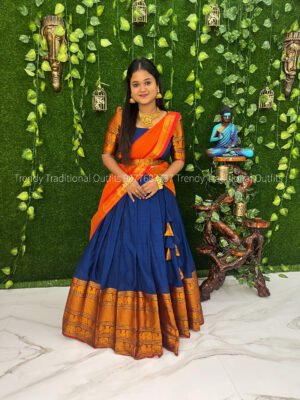 Navy Blue with Orange