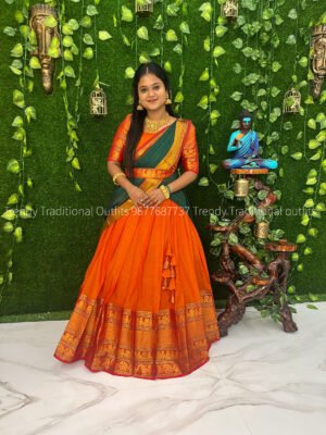 Orange with Bottle Green