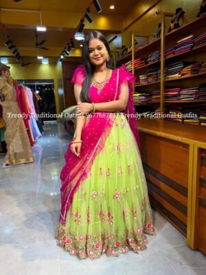 Light Green with Pink