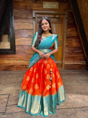Orange with Teal Blue