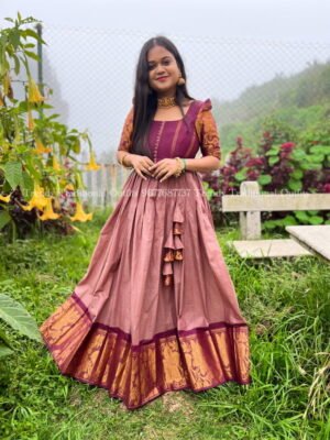 Mauve with maroonish wine maxi