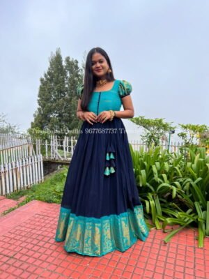 Navy Blue with Rama Blue maxi