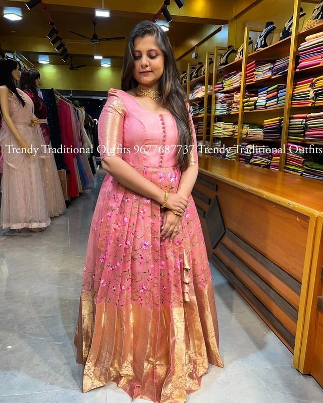 Pink Floral Tissue Gown