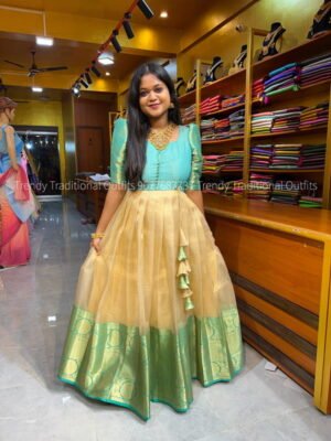 Cream with Sea Green Gown
