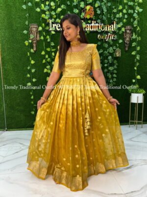 Silk Golden Yellow Butties Gown