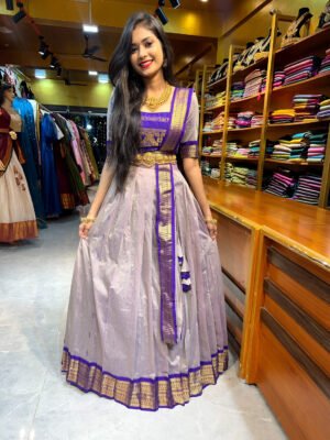 Lavender with Purple Half Saree