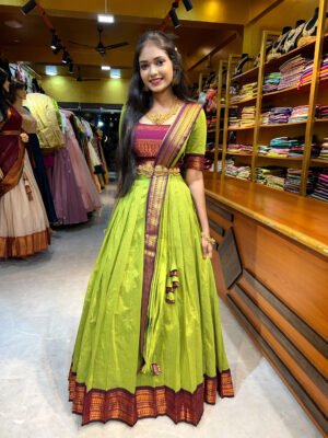 Parrot with Magenta Half Saree