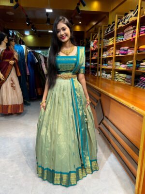 Sea Green with Rama Green Half Saree