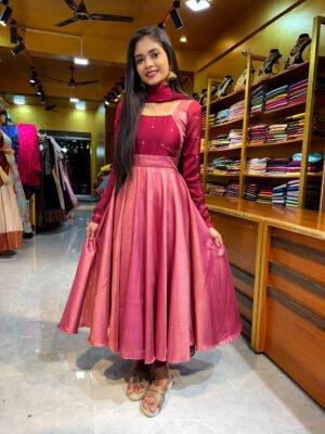 Mauve with Wine Anarkali