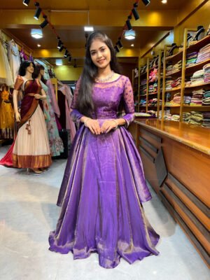 Purple Shimmer Georgette Gown
