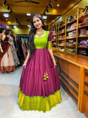 Maroon with Mehendi Green Maxi