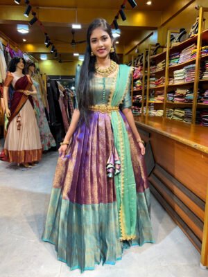 Purple With Sea Green Gown