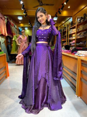 Purple Fendy Silk Lehenga