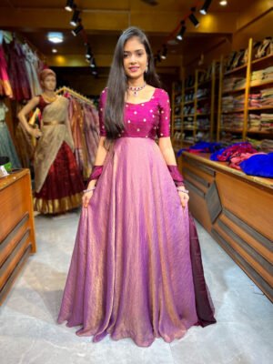 Magenta with Lavender Pink Gown