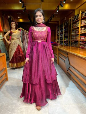 Wine 4 in 1 Lehenga