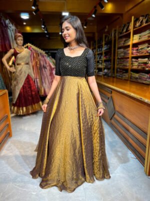 Black Sequence with Metallic Gold Gown