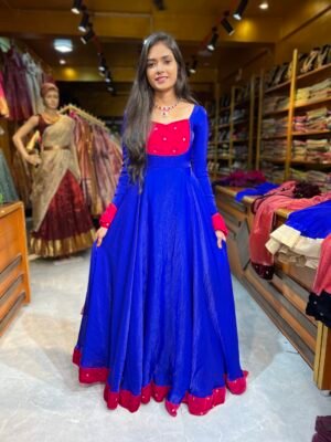 Pepsi Blue with Rani Pink Gold Gown