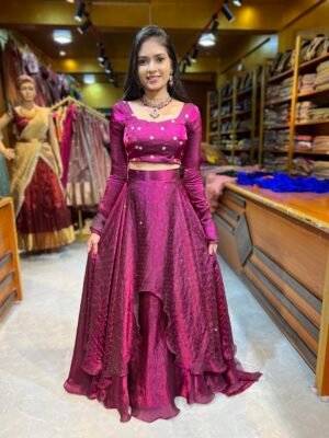 Magenta Fendy Silk Lehenga