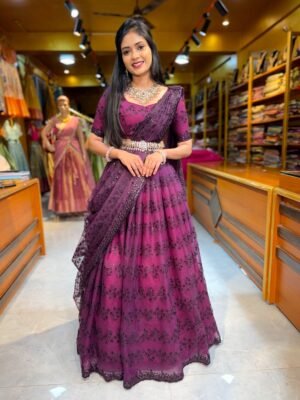 Wine Lehenga