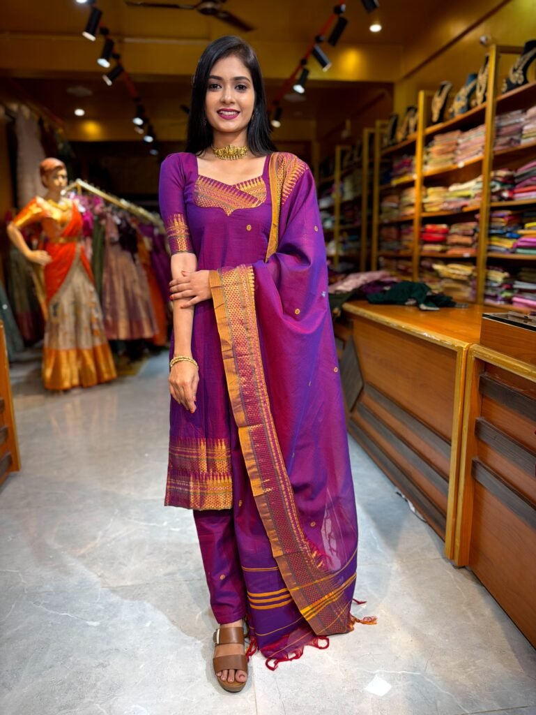 Magenta Zari Cotton Salwar