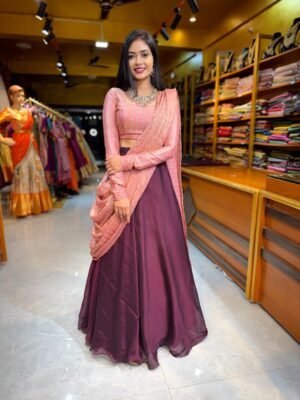 Rose Gold with Coffee Designer Fendy Silk