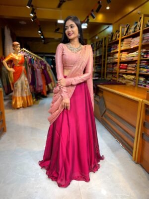 Rose Gold with Wine Designer Fendy Silk
